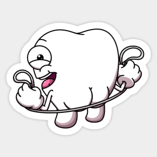 Cute Tooth With Floss Sticker